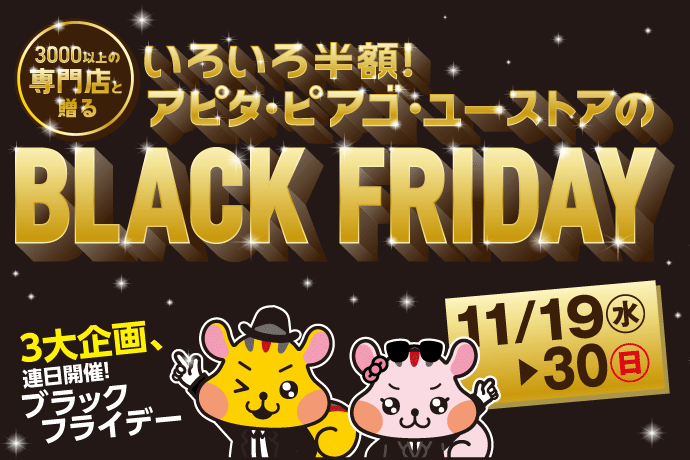【11/19(水)〜11/30(日)】BLACK FRIDAY開催 イメージ画像