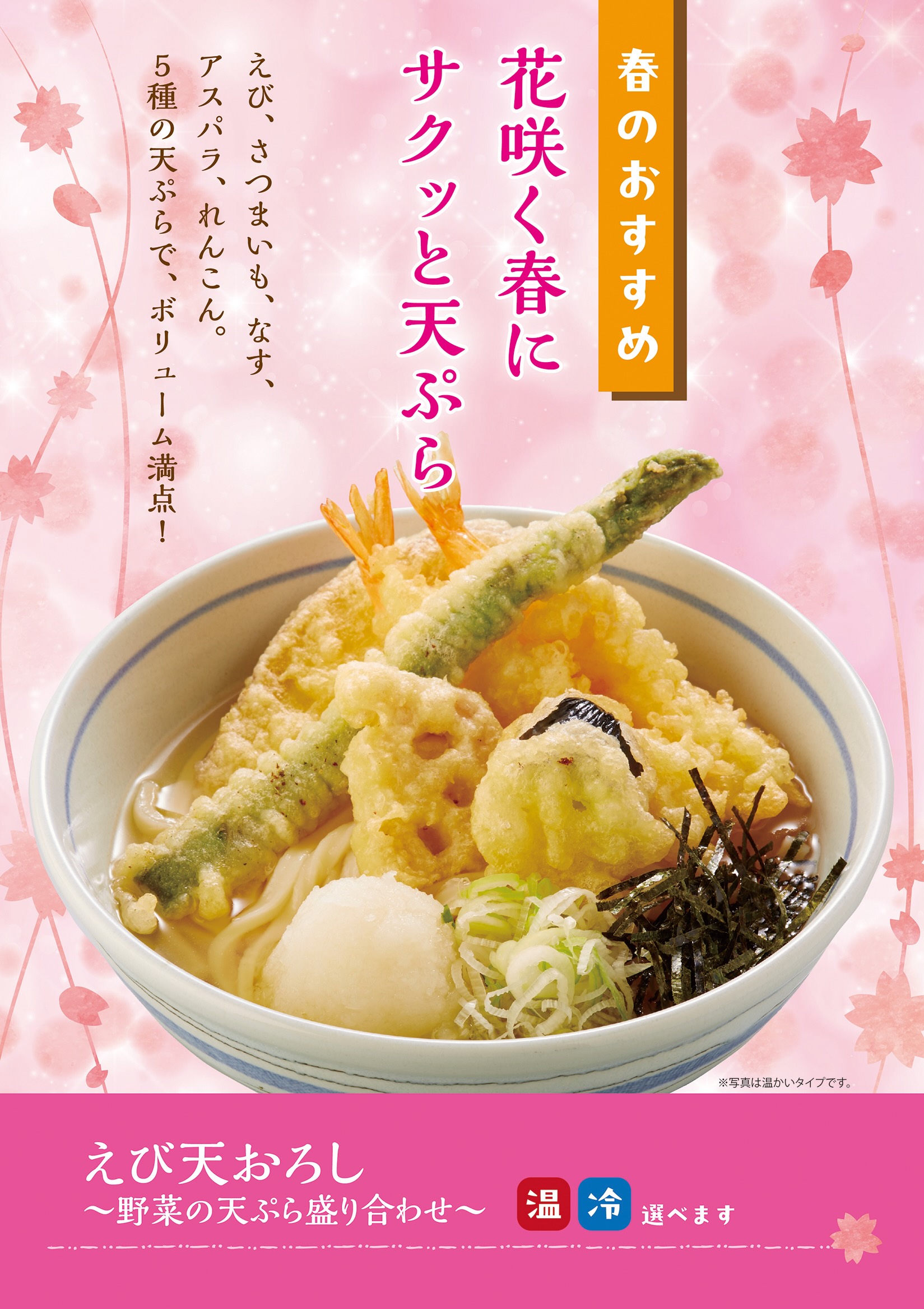 春限定メニュー♪えび天おろし～野菜の天ぷら盛り合わせ～ イメージ画像